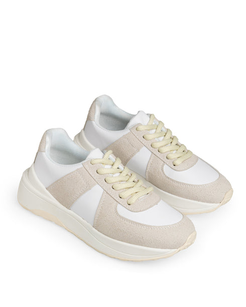Tenis Blanco Franjas Beige 9451SH